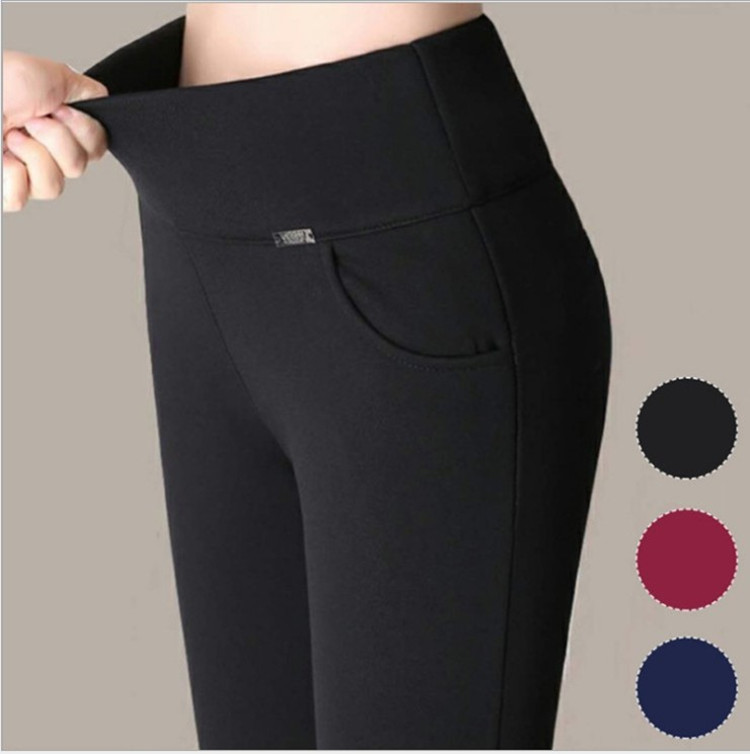 Spring/Summer 2024 European and American Foreign Trade Women's High Waist Outer Wearing Stretch Pencil Metal Decorative Slim Leggings