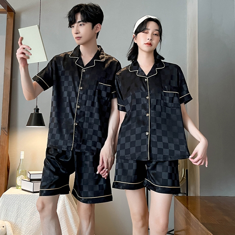 Couples Summer Ice Silk Pajamas - New 2024_voghion.com