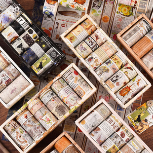 AGUGU nostalgic memory and paper tape vintage ins style diy material stickers hand account suit wholesale