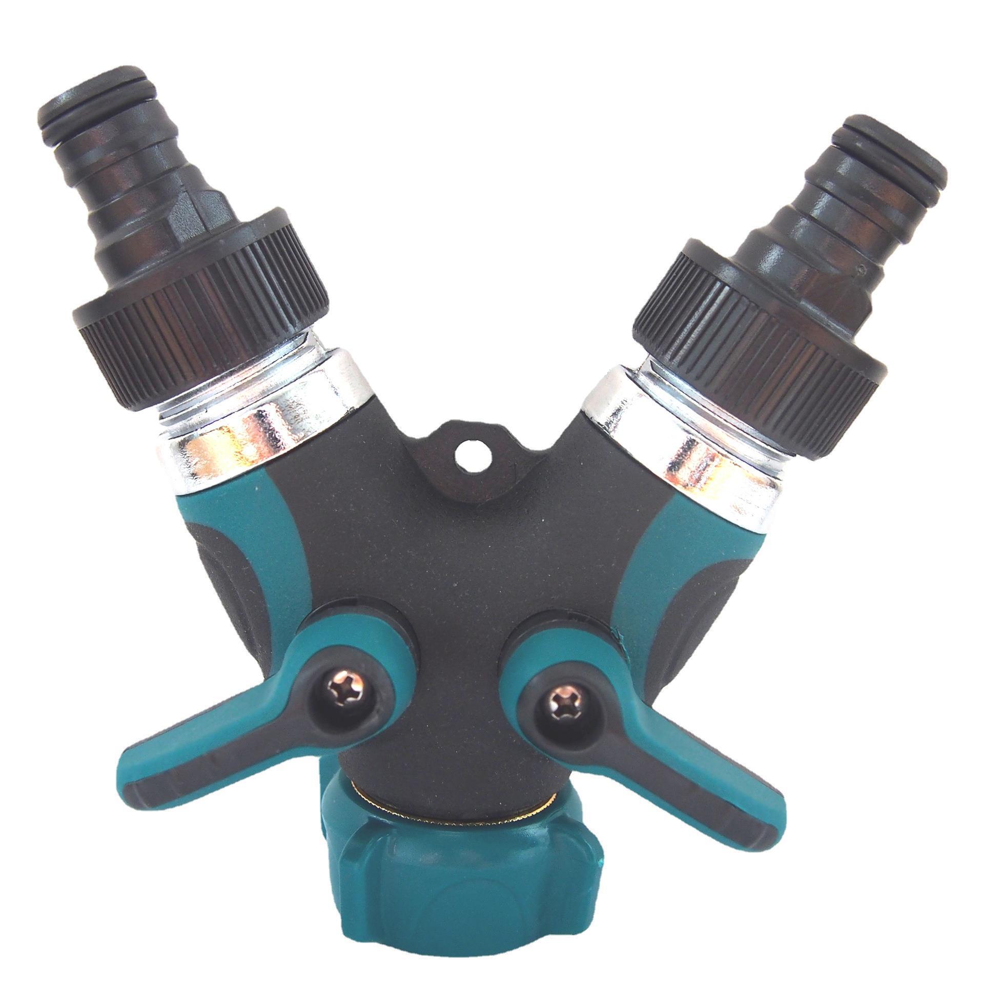 Garden water pipe Y-shaped double-pass shunt garden watering one minute two zinc alloy water separator European cross-border connector