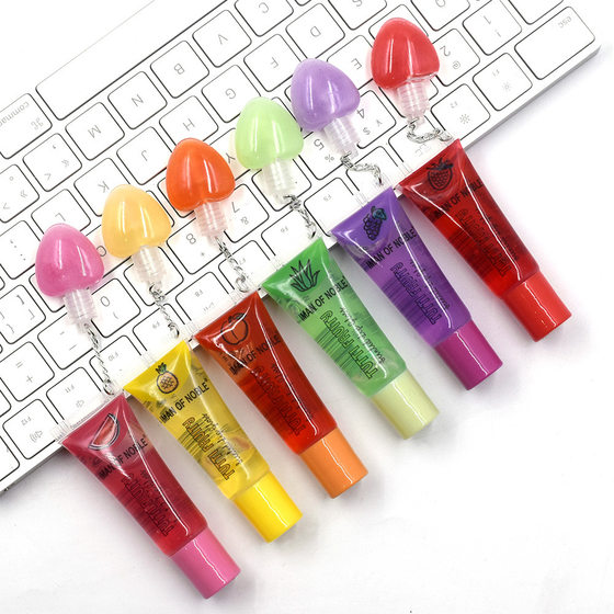 24 Pack Cross-border Export Lip Oil with Peach Heart Love Transparent Colorless Lip Gloss Lip Oil IMAN OF NOBLE