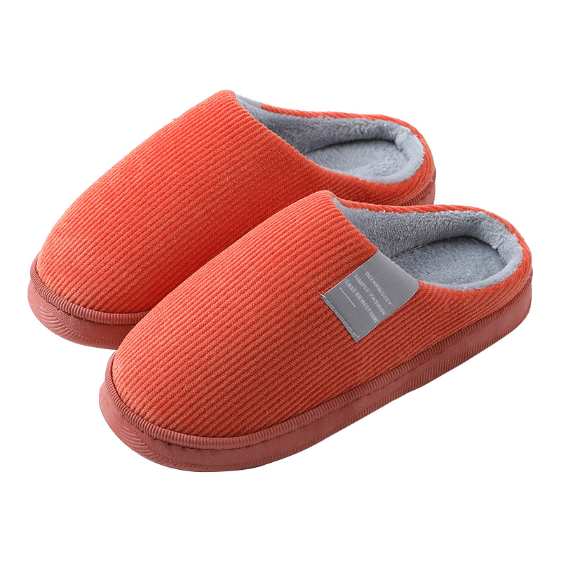 Cotton Slippers Women's Home Autumn and Winter Home Indoor Warm Couple Plush Household Non-Slip Platform Moon Shoes Winter
