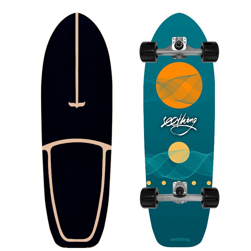 32 inch land surfboard pedal-free skateboard CX4PU steering Bridge Brush Street beginners surfing ski practice board