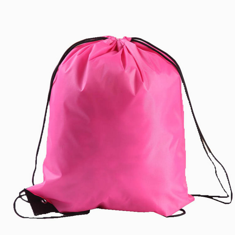 Drawstring Drawstring Pocket Color Polyester Fabric Nylon Shopping Bag Non-woven Fabric Drawstring Backpack in stock Printable Logo