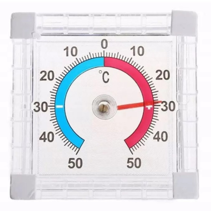 プラスチック角窓ドア温度計屋内屋外温度計ポインタータイプ四季温度計計器|undefined