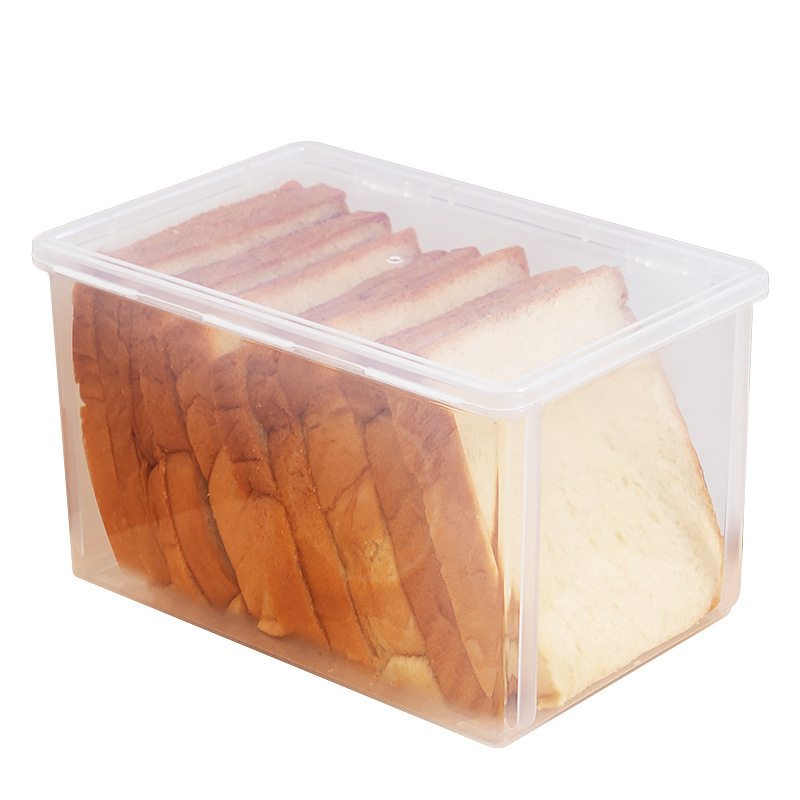 家庭用タッパー食品グレード冷蔵庫専用透明プラスチックトーストパン収納ボックスキッチン冷蔵庫収納ボックス|undefined