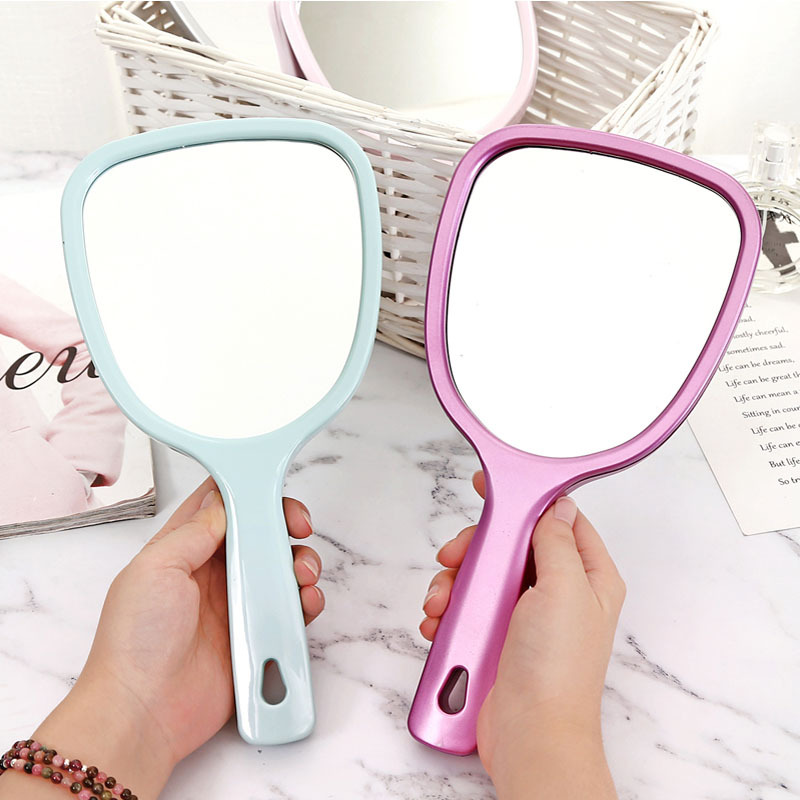 Dormitory Small Makeup Mirror Portable Small Mirror Mini Portable Mirror Small Handheld Handle Mirror Beauty Salon Dressing Mirror