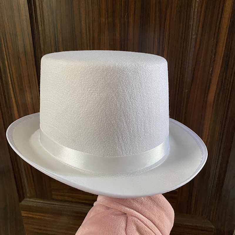 Black high hat 13cm Jazz hat Lincoln hat magician Gentleman hat non-woven fabric integrated molding dress up cos