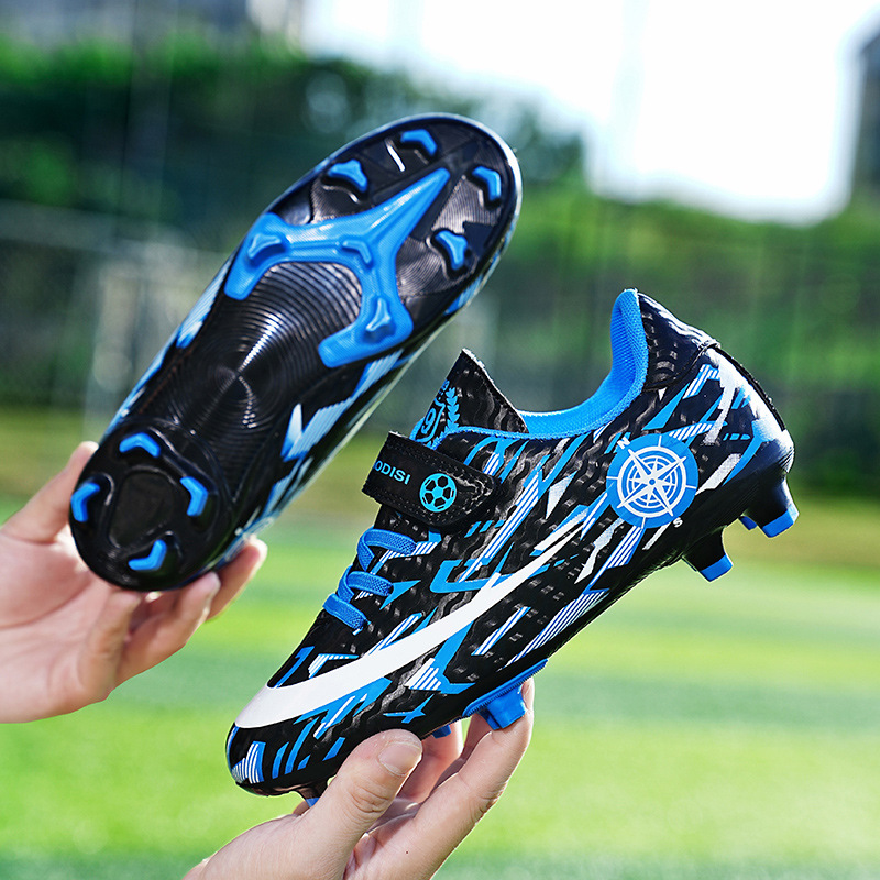 Football shoes children and teenagers Velcro boys and girls long nail broken nail flat primary and secondary school students competition sneaker