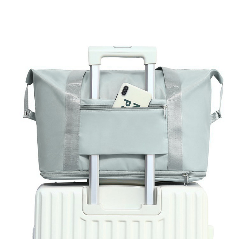 旅行包插杆女短途行李包大容量收纳袋手提折叠轻便旅游包袋收纳包