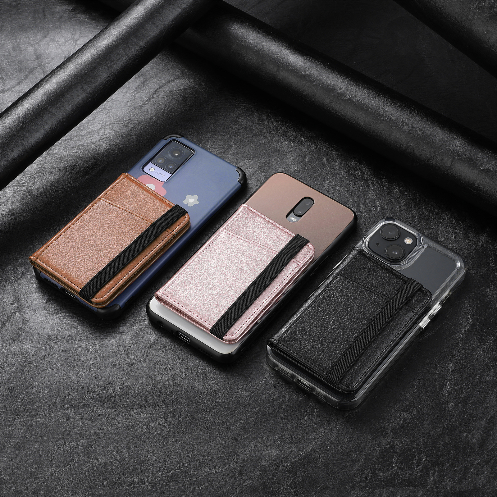 Amazon 2022 new mobile phone card holder card holder 3M adhesive back sticker mobile phone case multi-card holder wallet card holder