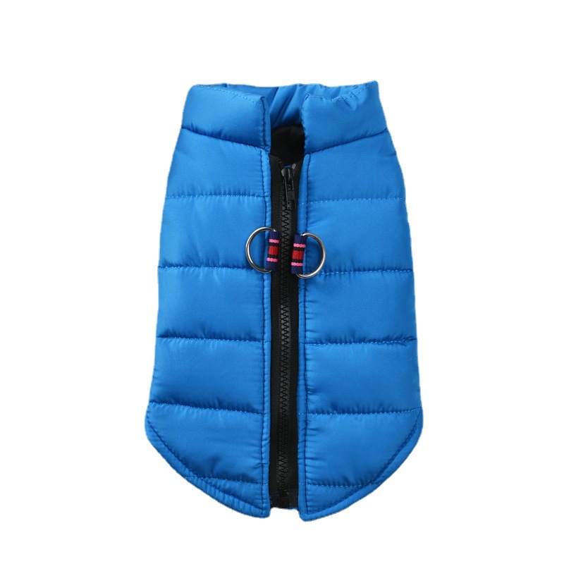 2022 new autumn and winter pet clothes zipper vest warm dog clothes fashion atmosphere pull button dog clothing