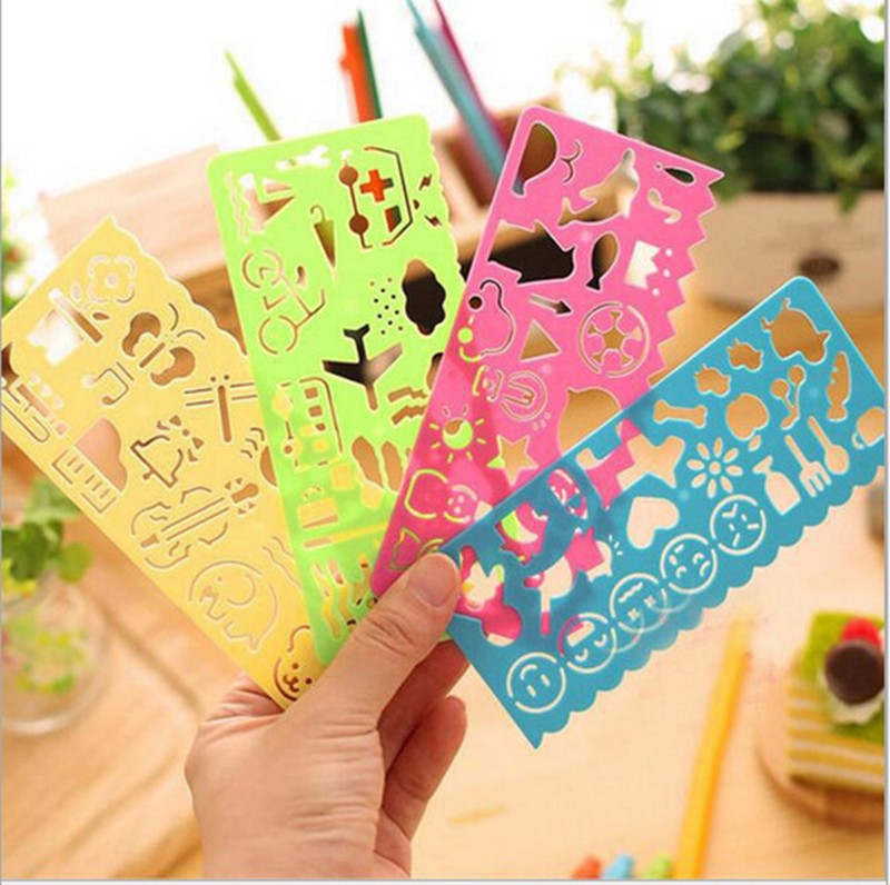 Painting template flower ruler student drawing scratch this ruler school supplies painting template ruler in stock wholesale