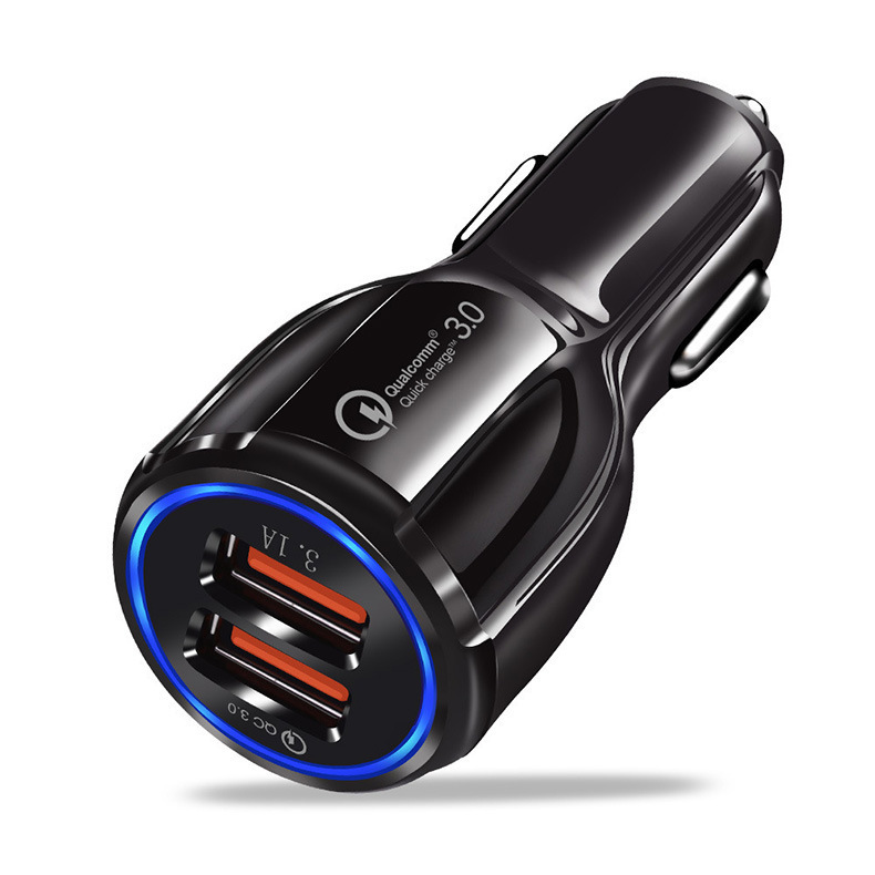 Factory wholesale small steel gun car charger QC3.0 car charger dual port USB car charger fast charger car charger