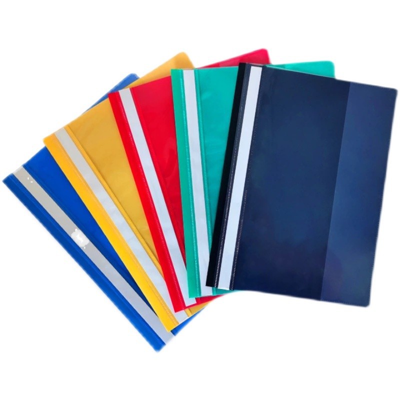 Yongdeli A4 transparent cover color two-hole binding folder LW320 loose-leaf simple clip punch report folder