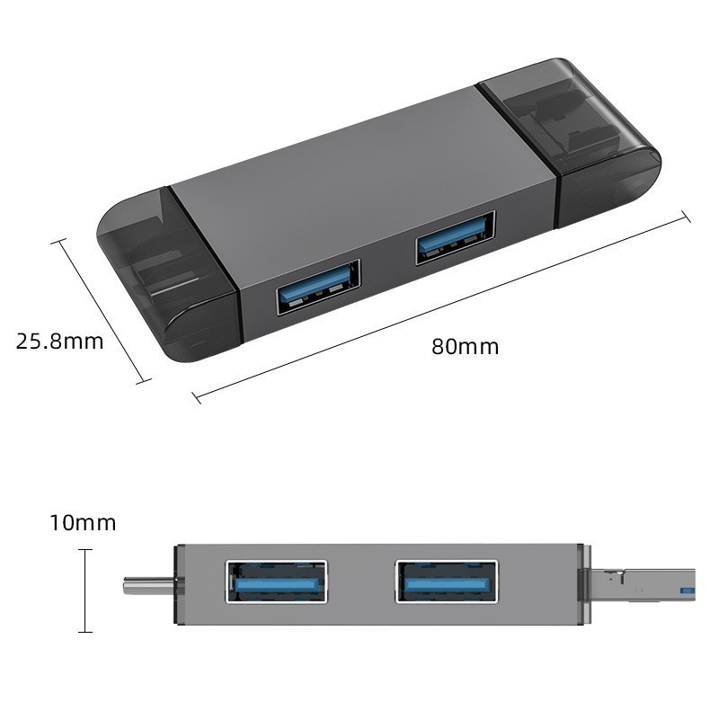 プライベートモデル USB3.0 Android 電話コンピュータアルミ合金カードリーダー Otg 多機能高速 Type-c|undefined