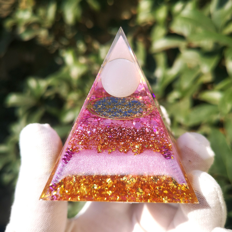 新款水晶碎石金字塔跨境亞馬遜家居手工藝品擺件