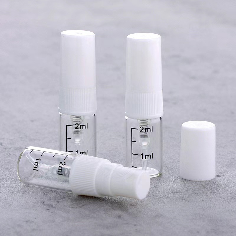 Perfume Bottled 2ml3ML Printing Scale Glass High-end Portable Small Sample Extremely Fine Spray High-grade Empty Bottle