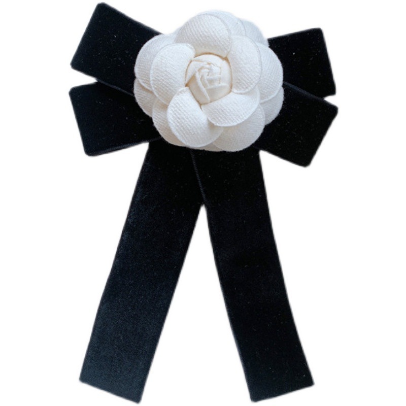 Corsage wholesale Chanel style camellia brooch Internet celebrity bow high sense pin retro all-match bow tie flower female