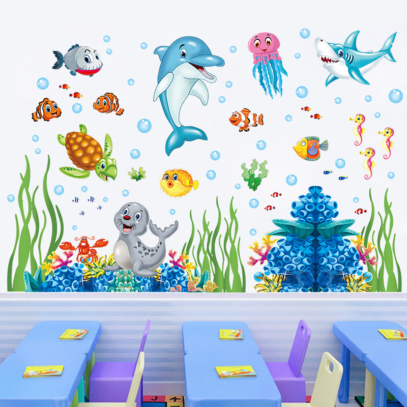 Children's Cartoon Small Animal Wall Stickers Room Baby Stickers Background Wall Decorations Stickers Wallpaper Self-adhesive Naked Dress