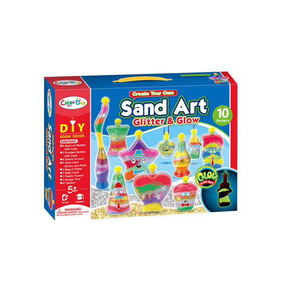 Cross-border children's art creative luminous DIY colored sand bottle Christmas handmade educational toy quicksand bottle wishing bottle