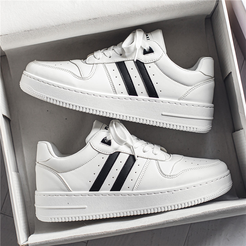 Sneakers men's autumn new leather breathable sports casual shoes all-matching trendy all-matching white shoes for teenagers and students