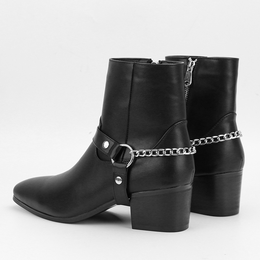 Men's Boots Men's Fashion Boots High Heel Chain Fashion Temperament_voghion.com