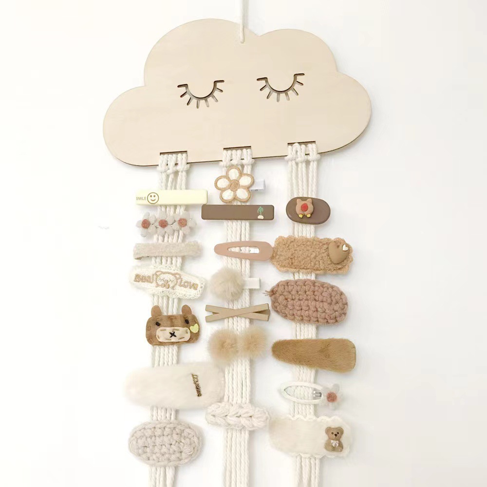 ins Nordic Style Solid Wood Trojan Horse Jewelry Hairpin Hairpin Headband Storage Pendant Cartoon Headwear Wall Hanging diy Material