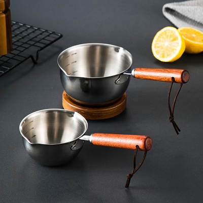 Hot Sale Stainless Steel Oil Splashing Pot Chocolate Melting Pot Hot Oil Household Soy Sauce Oil Drain Special Pot Mini Milk Pot