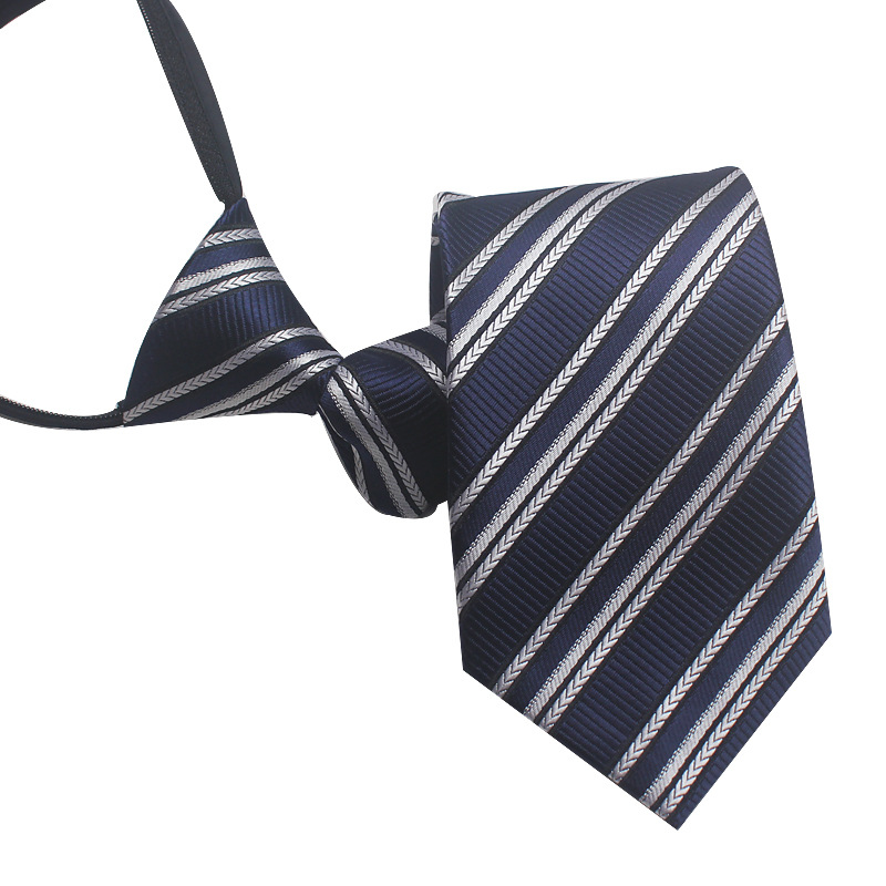Men's professional tie 8CM lazy zipper knot-free tie 7cm easy pull business formal wear work wholesale