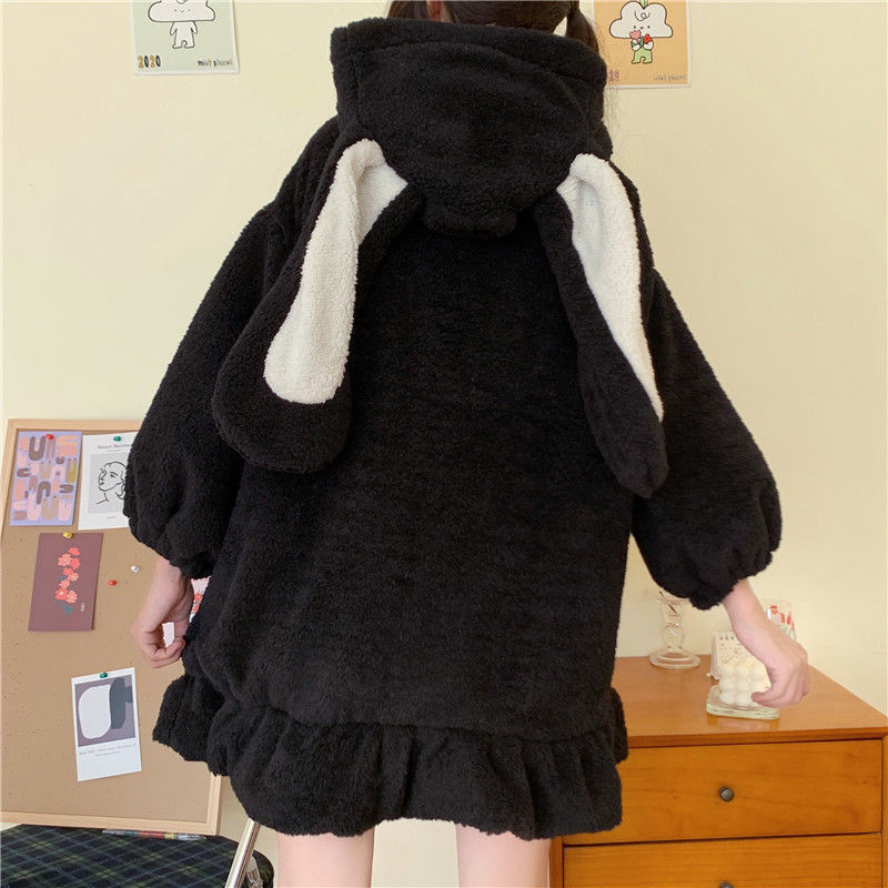Cappotto in maglia di coniglio chic in peluche alla moda 2022 per donna autunno e inverno_voghion.com