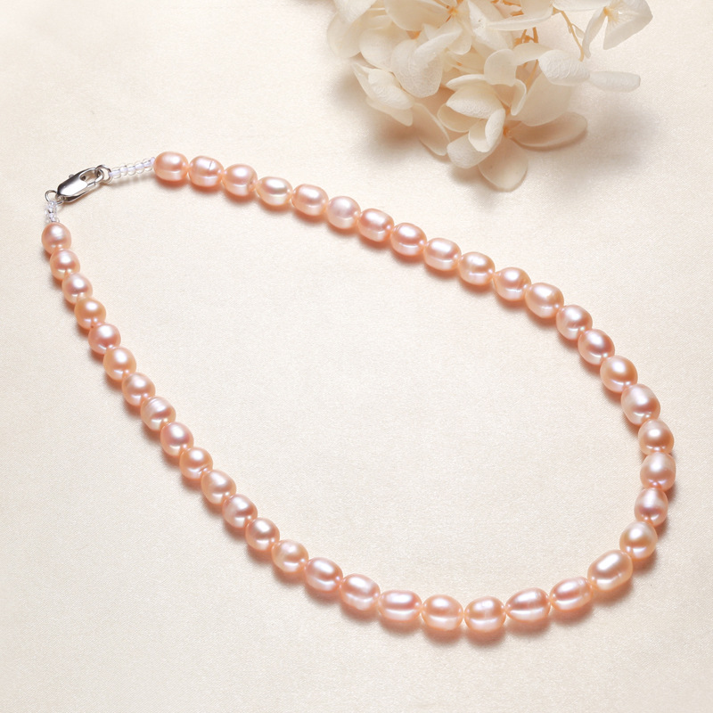 Jewelry Wholesale Stall Supply Baroque Pearl Jewelry Gympani Girl Rice Beads Freshwater Pearl Necklace