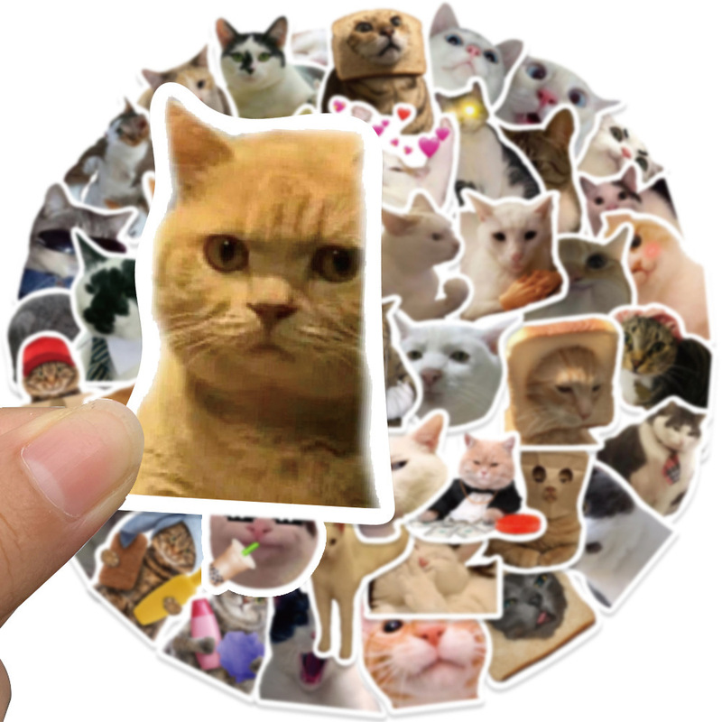 50枚の国境を越えた人気アニメお笑い猫の手帳シール個性落書きスーツケース携帯ケースギタースケートボード|undefined