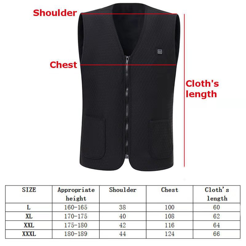 Heating vest cotton-padded jacket heating clothing factory direct men's and women's winter heating clothing warm electric heating clothing vest
