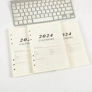 New 2024 Pure English Loose-leaf Core Daily Plan Book Cross-border Amazon Foreign Trade English Inner Notebook