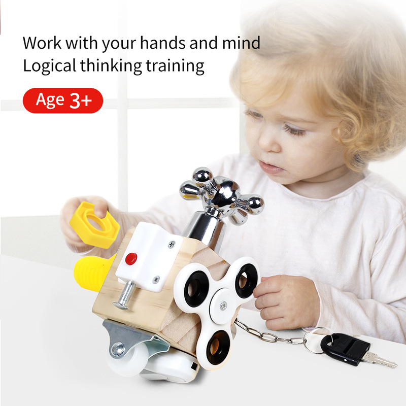 Cross-border Montso Early Education Busy Board Children Busy Board Hexahedron Hand-eye Coordination Training Parent-child Interactive Toys