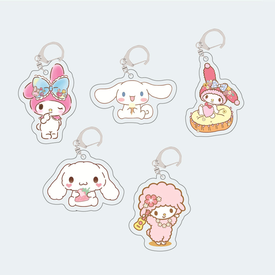 New ins Acrylic Keychain Transparent Double-sided Cute Girl Acrylic Pendant Jade Gui Dog Jewelry Key
