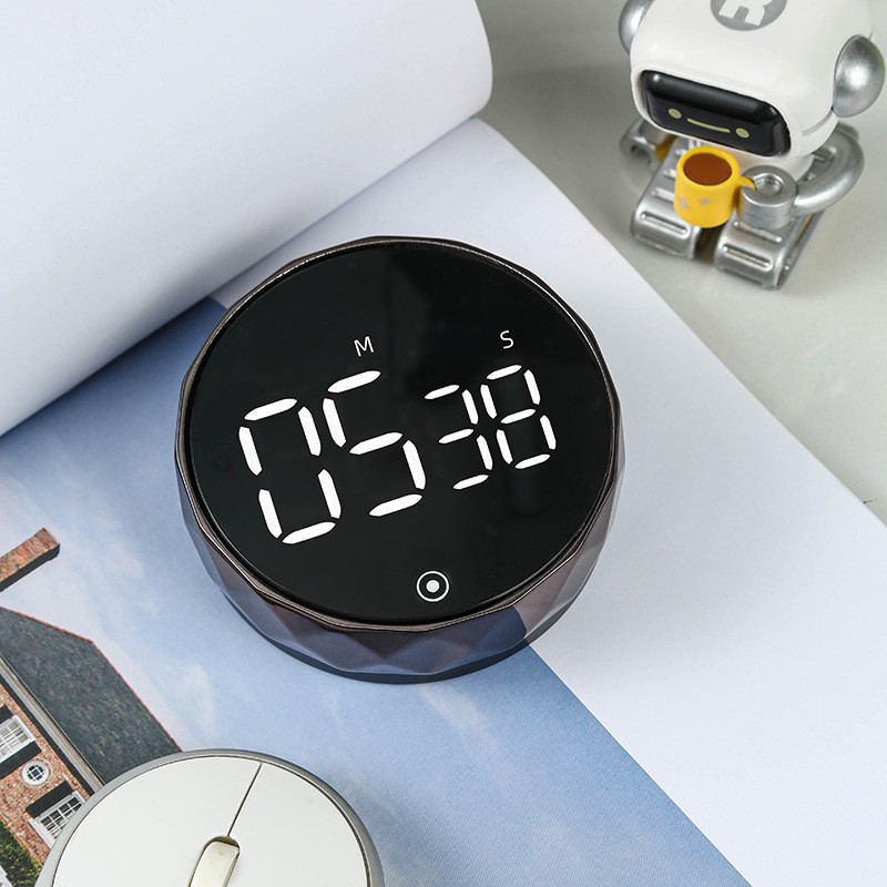 Rotating timer large screen circular magnetic electronic timing reminder learning kitchen baking countdown timer cross-border