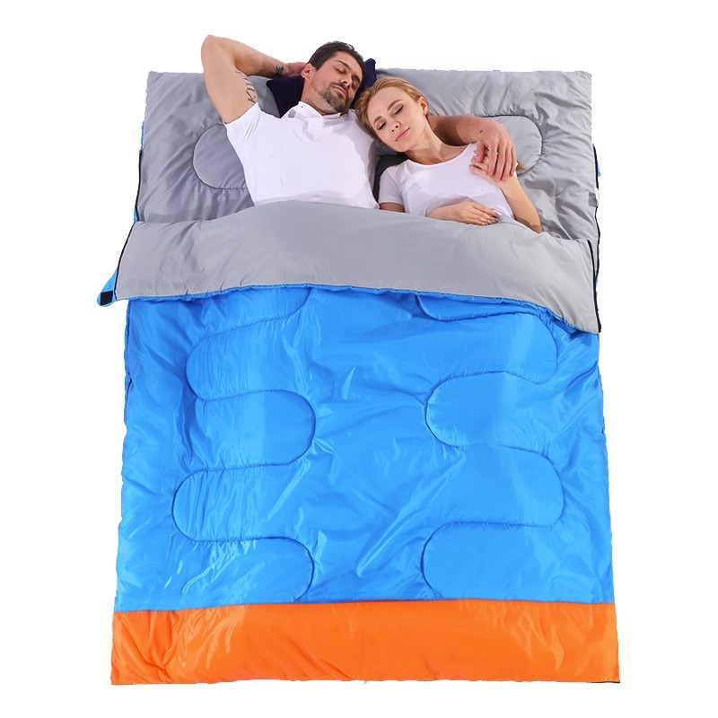 Double sleeping bag couple adult camping lunch break cold-proof indoor outdoor Four Seasons universal winter thickened home