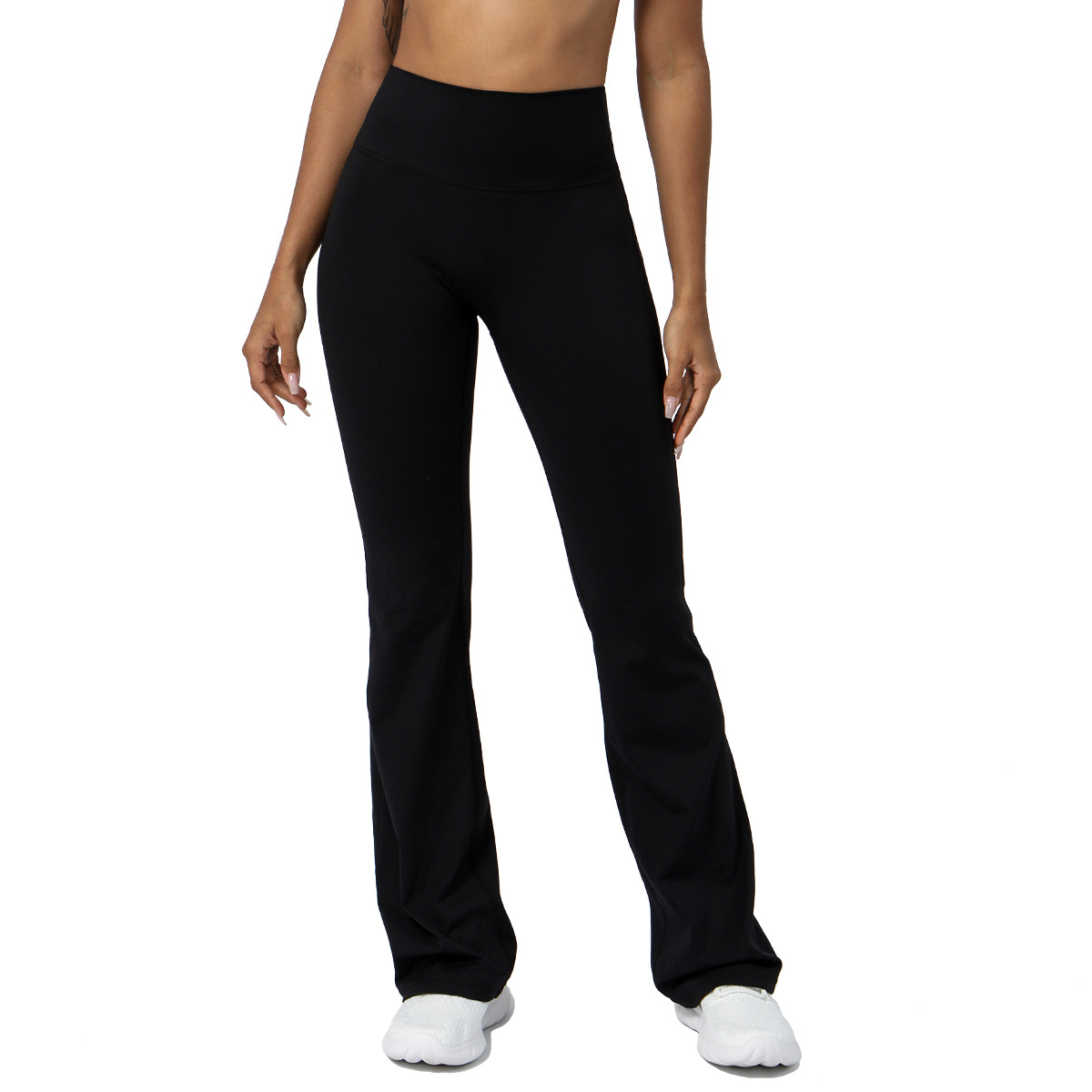 European and American Naked Tight Dancing Wide Leg Pants Hip-lifting High Waist Casual Flared Pants Fitness Sports Yoga Pants Women