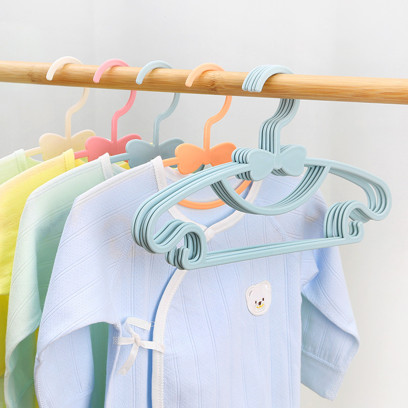 Children's clothes hanger plastic children's clothes hanger household baby clothes hanger thickened drying clothes hanger infant bow clothes hanger