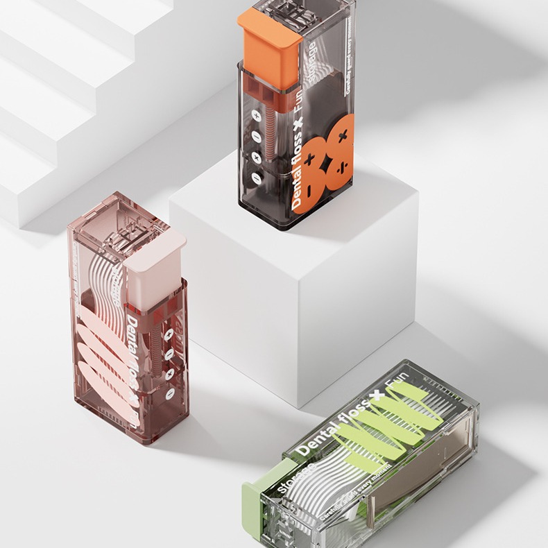 Mini floss box portable automatic pop-up toothpick box disposable portable box floss stick storage box