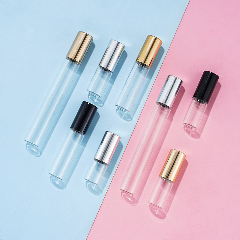 1ml2ml3ml5ml10ml transparent glass perfume essential oil roller bead bottle cylindrical bottle