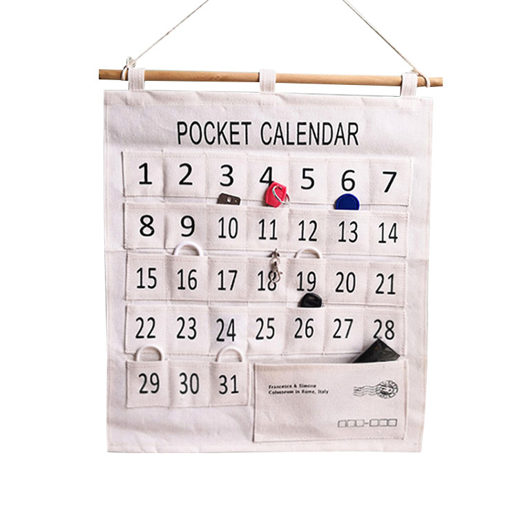 Clock-in registration record date card small mouth 31 pocket Nordic mini pocket card hanging bag