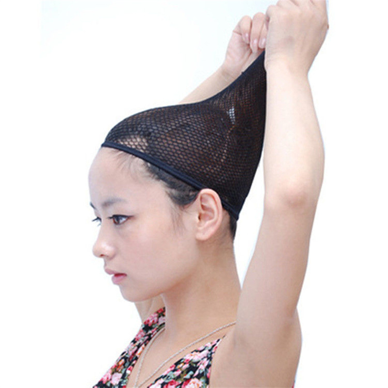 Factory in stock wig hair net long hair cos fake hair care accessories black two-headed lace net cap supplier