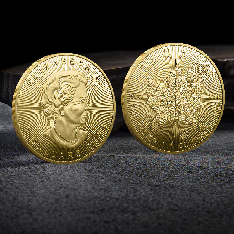 Canada Maple Leaf Gold and Silver Coin 2021-2024 Maple Leaf Commemorative Coin European and American Queen Gold Coin Collection Gift