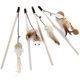 Pet cat ticker wooden pole feather Bell cat ticker Interactive cat toy mouse wooden pole cat ticker cat toy