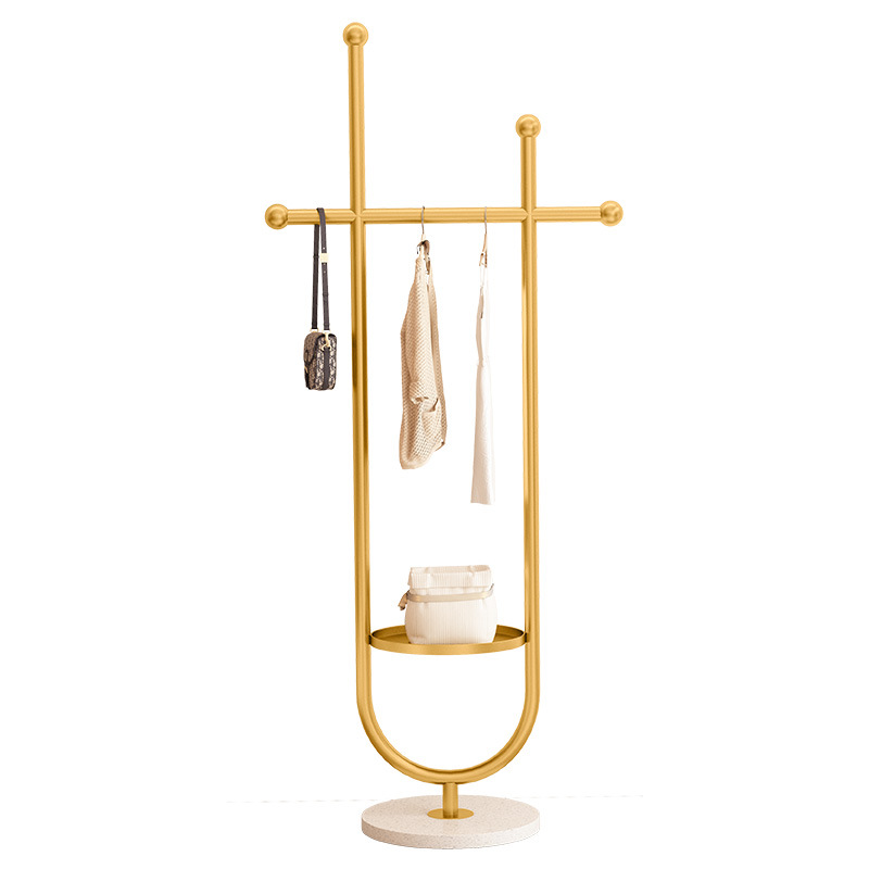 Internet celebrity coat rack floor bedroom home indoor simple metal does not occupy space balcony hanger light luxury iron art