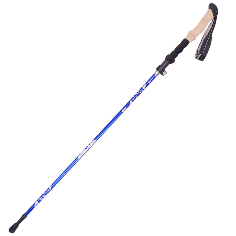 Amazon popular five-section folding trekking pole super light 7075 aluminum alloy outer lock outdoor hiking off-road pole