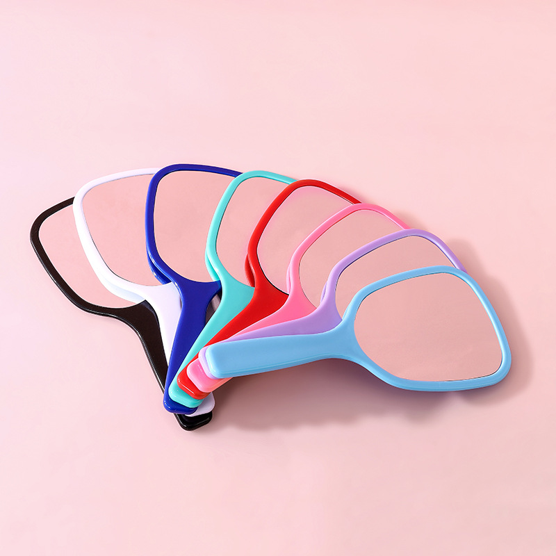 Cross-Border mirror wholesale hand-held makeup mirror girls makeup beauty dressing mirror portable portable handle diy small mirror